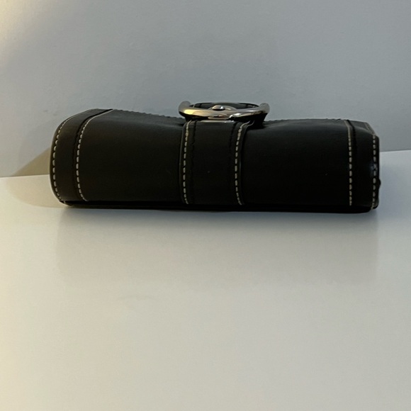 Coach Y2K Vintage Solo Black Leather Wallet with Silver Accents - Picture 5 of 13